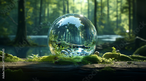 crystal ball in the forest high definition(hd) photographic creative image