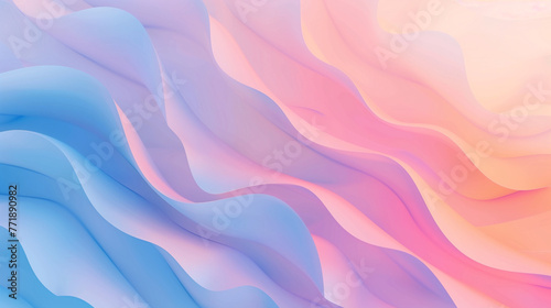 Soft pastel waves, silky smooth gradient, dreamy abstract background with copy space