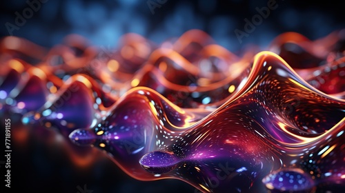 abstract wavy background with bokeh lights