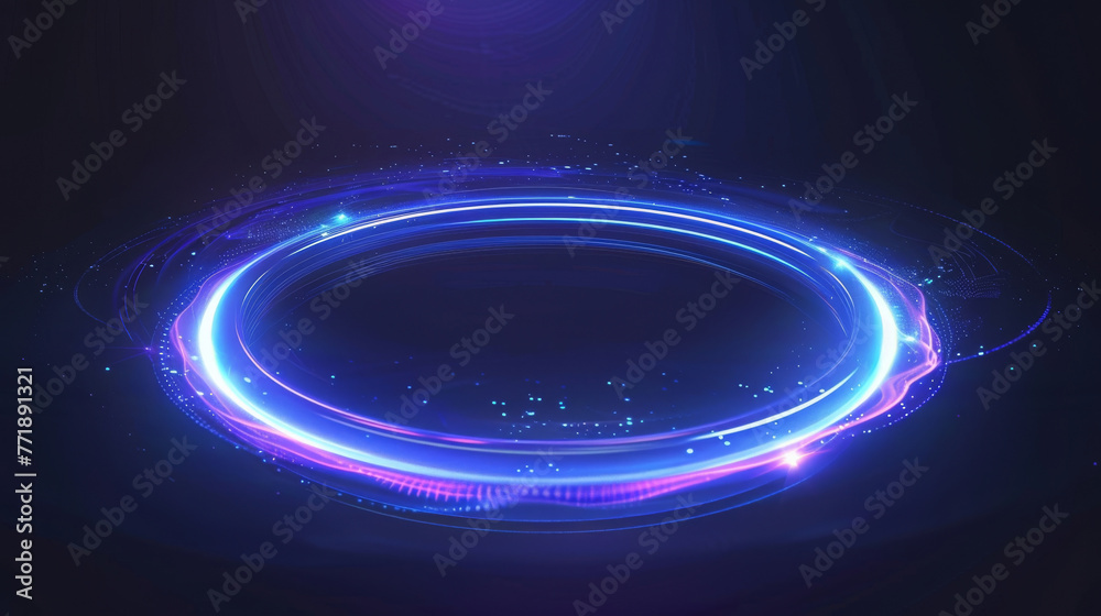 Ethereal circular sound waves with light energy effect halo, on a deep dark background Ethereal circular sound waves with light energy effect halo, on a deep dark background
