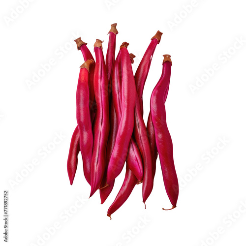 Vibrant magenta chile de rbol and birds eye chili on transparent background photo