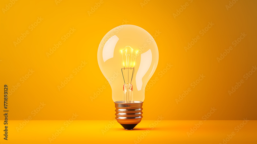 light bulb on yellow background light bulb on yellow background