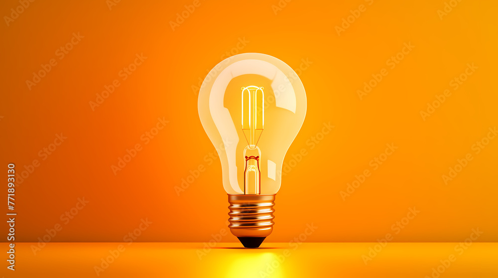 light bulb on yellow background