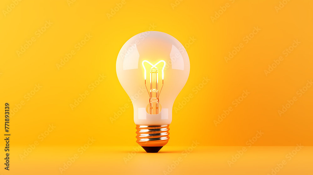 light bulb on yellow background