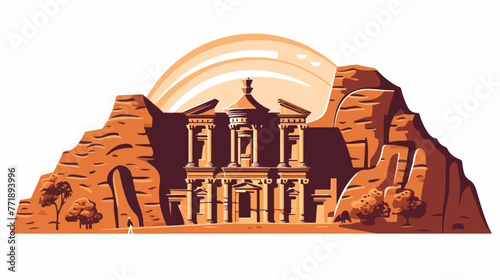 Petra - Jordan Lineal Icon. Landmark Buildings Icon