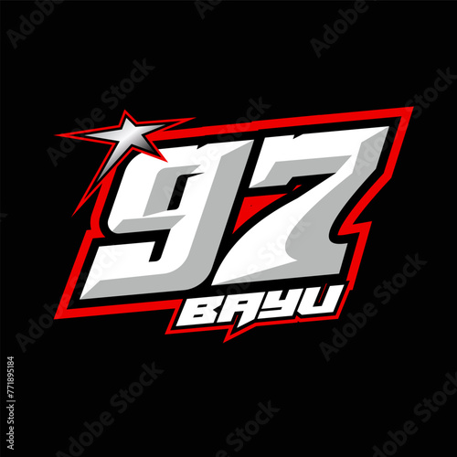 97 race number vector design template