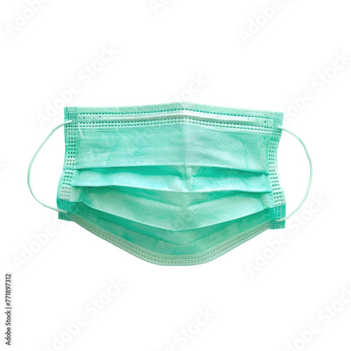 Xray green face mask on transparent background, medical fashion accessory on a transparent background