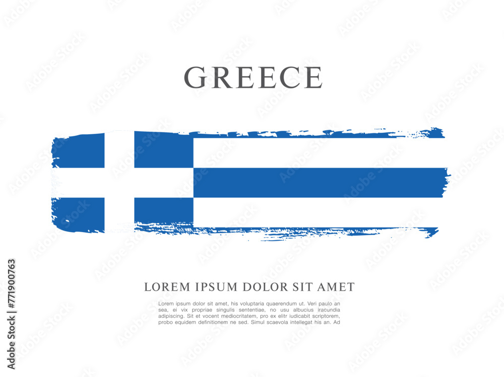 Flag of Greece, brush stroke background Flag of Greece, brush stroke background