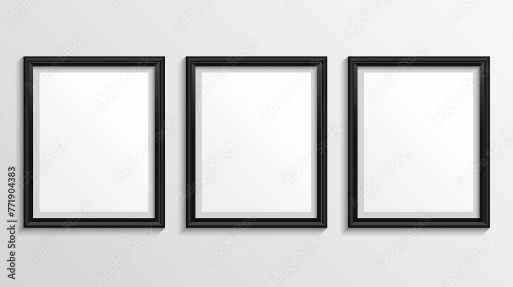 Blank frame mockup set design with black border on white background.Home decoration.Photo presentation.3d. Blank frame mockup set design with black border on white background.Home decoration.Photo presentation.3d.