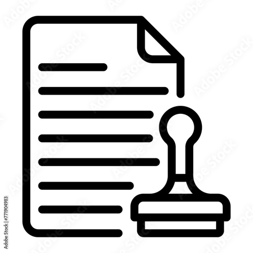 rubber stamp line icon