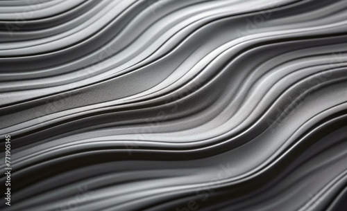 A close up of a wavy surface with black and white lines. Generative AI.