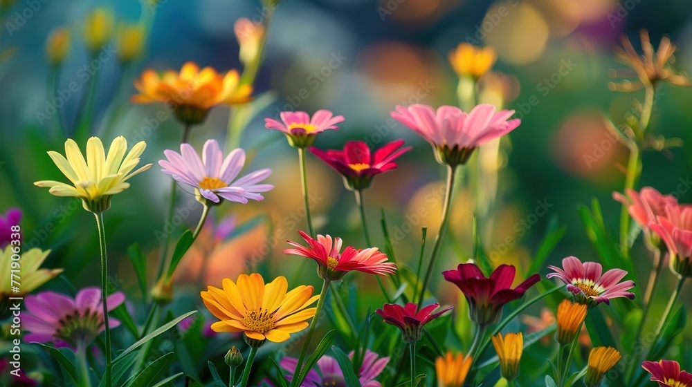 The background image of the colorful flowers, background nature , Generative ai, The background image of the colorful flowers, background nature , Generative ai,