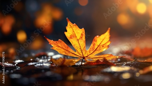 autumn leaf, 8k, attractive ,bokeh effect