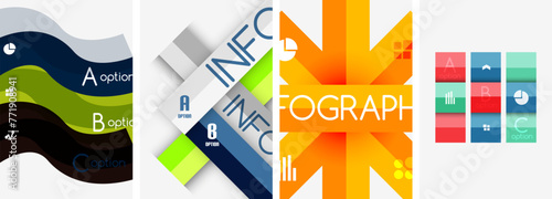 Set of infographic lines poster backgrounds. Vector illustration For Wallpaper, Banner, Background, Card, Book Illustration, landing page