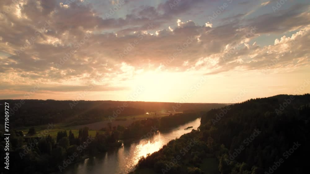 Golden Sunset Over Scenic Nature View in Rural America Golden Sunset Over Scenic Nature View in Rural America