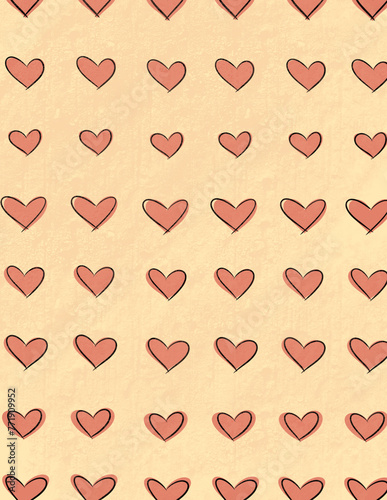 red hearts on a white background