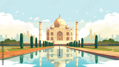 Vector illustration of Taj Mahal an ancient Palace