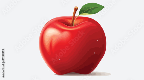 Vectored illustration of red apple apple realistic