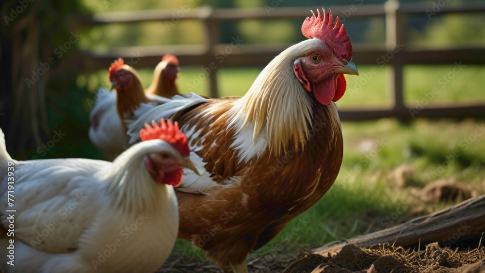 Fototapeta premium rooster in the farm