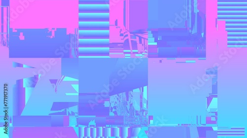 Vaporwave Glitch Art Computer Error Webcore Glitchy Gradient Blue Pink Patterns Chaos Entropy Messed Up Digital World DJ VJ Music Festival Looping Background Animation Backdrop Weird Stuff 1990s 2000s
