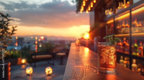 The rooftop bar provides a special time for people to socialize, with plenty of liquor and beer can see sunset in the city.