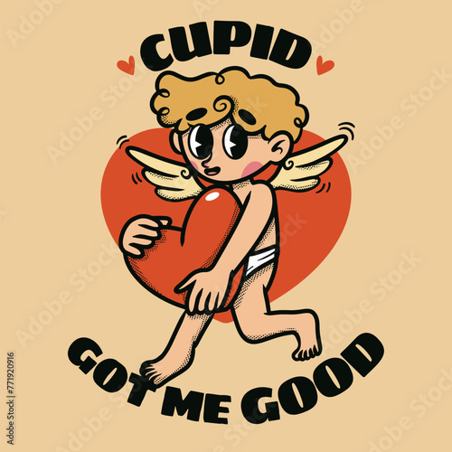 Retro Mascot Logo Design Cupid