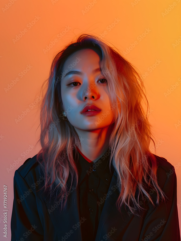 Fototapeta premium モダンな女性のスタイリッシュなポートレート