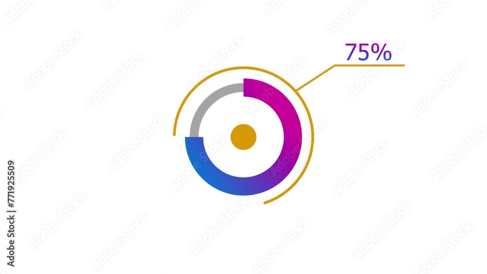 75% circle loading icon diagrams Infographics animation. Abstract storage pie chart background video. 75% circle loading icon diagrams Infographics animation. Abstract storage pie chart background video.