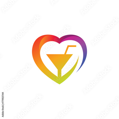 Heart vector shape. Valentine's day symbol of love. Medical Health Care. Spa and Salon. Cafe and Bar