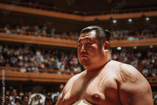 土俵の覇者 - 堂々たる日本人相撲力士の眼差し photo