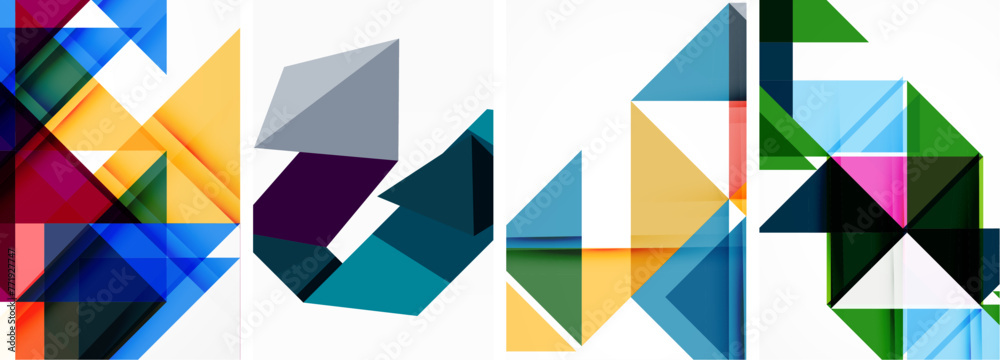 Triangle poster set for wallpaper, business card, cover, poster, banner, brochure, header, website