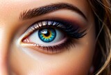 A close-up of a woman's dreamful gaze, capturing her aspirations and innermost desires within her eyes
