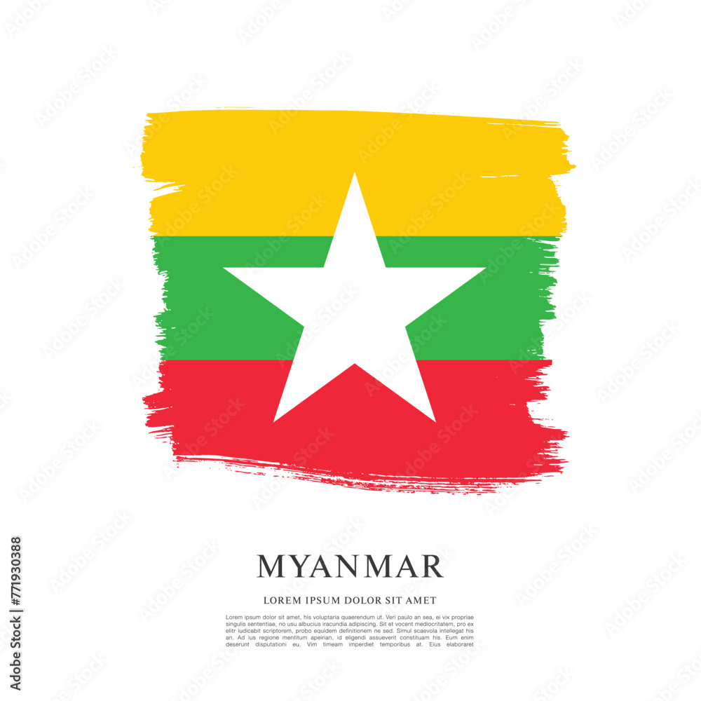 Obraz premium Flag of Myanmar vector graphic design