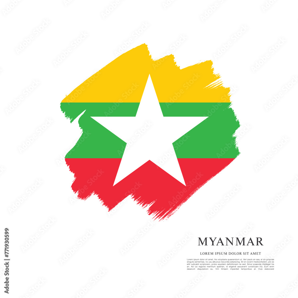 Flag of Myanmar vector graphic design Flag of Myanmar vector graphic design