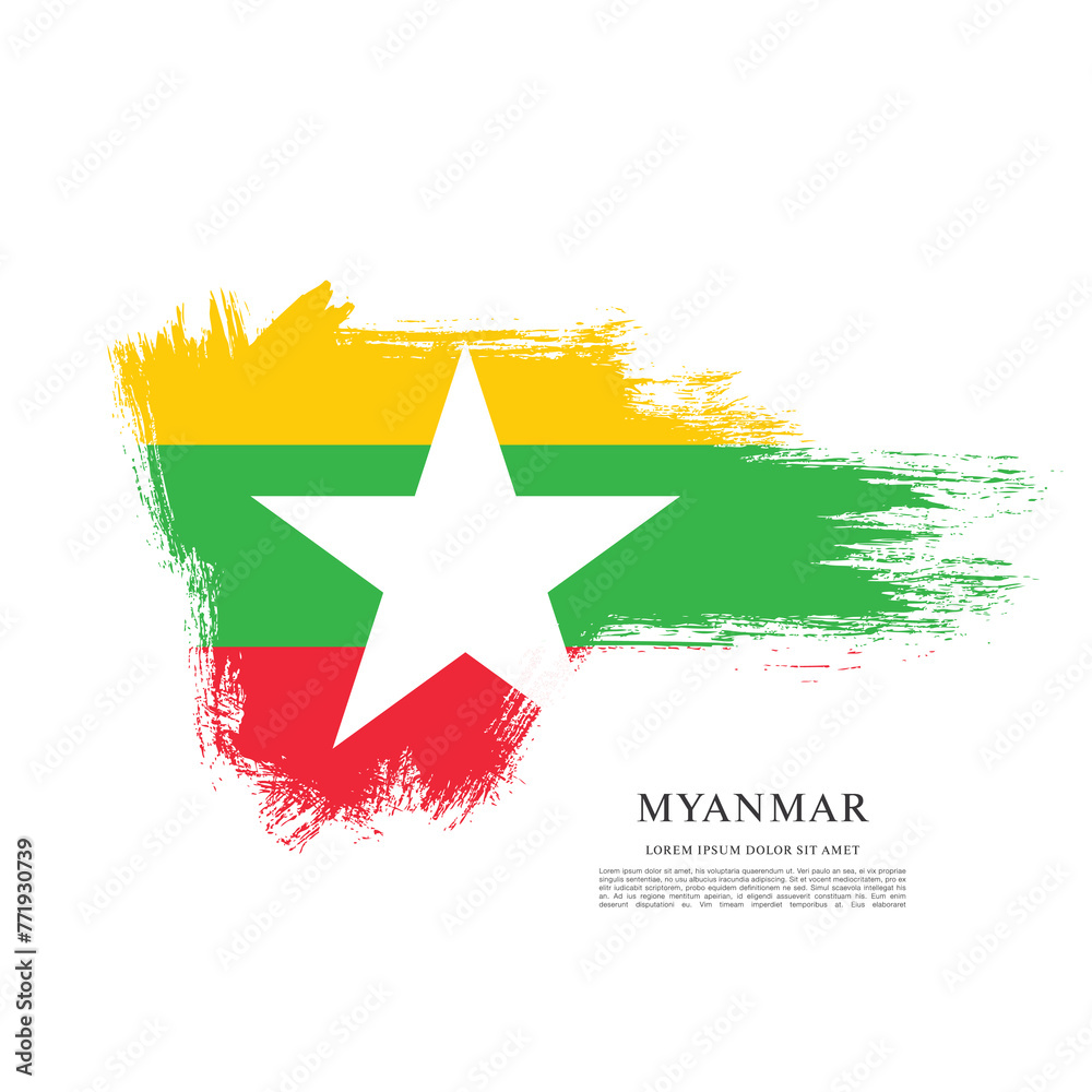Flag of Myanmar vector graphic design Flag of Myanmar vector graphic design