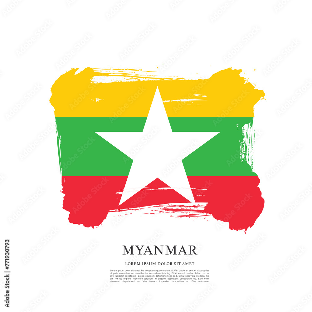 Flag of Myanmar vector graphic design Flag of Myanmar vector graphic design