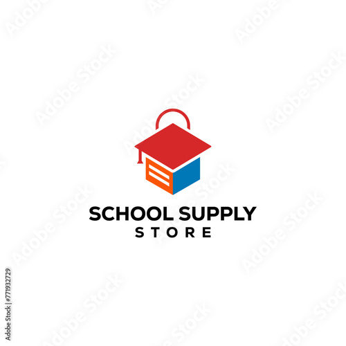 school supply store logo design vector