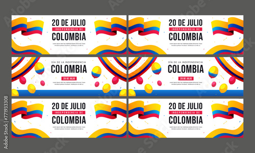 independence day colombia vector flat design