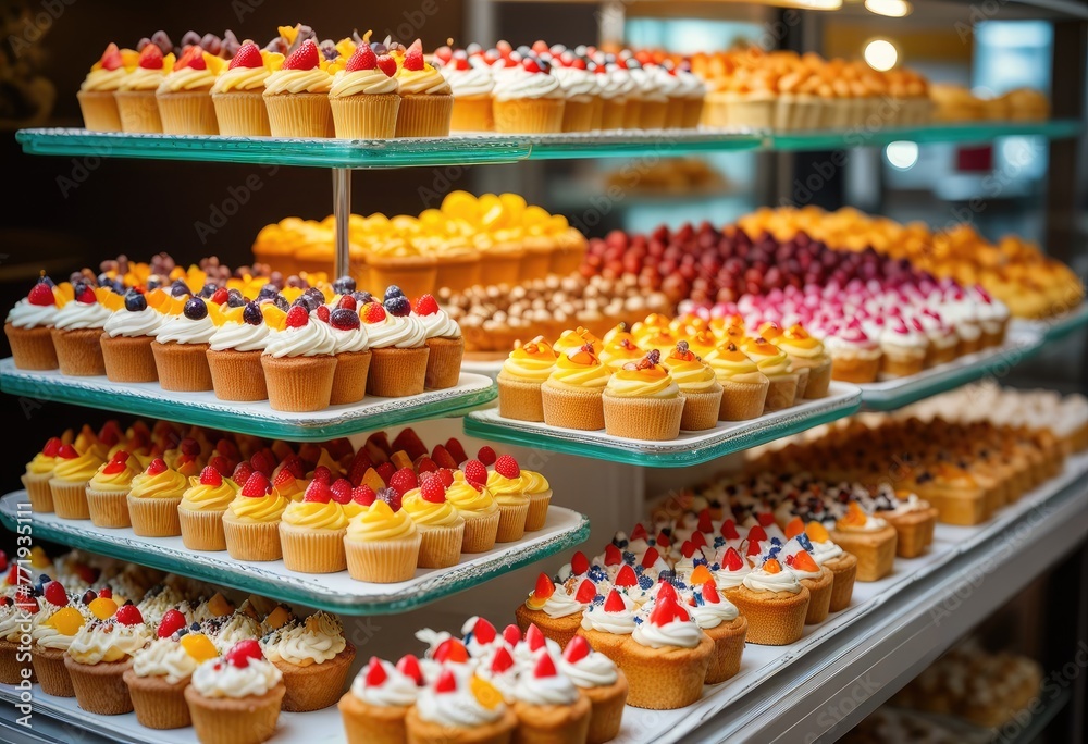Delight in homemade cakes and pastries showcased at your favorite pastry shop
