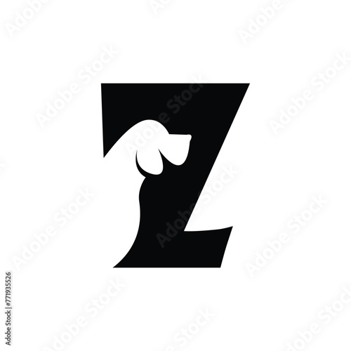 Z letter with a negative space dog logo