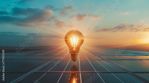 Light bulb and solar panel concept