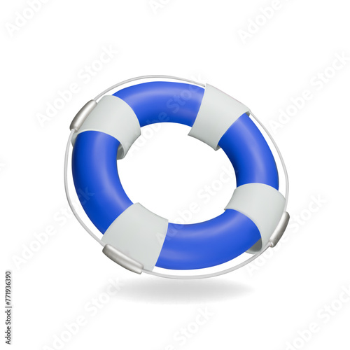 Lifebuoy 3d icon isolated. Summer holiday icon. © lightgirl