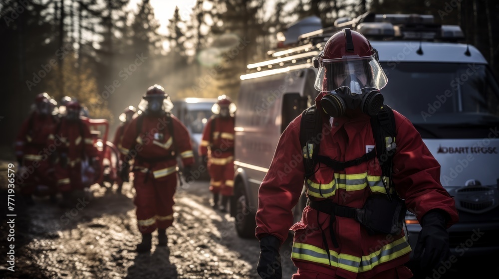 Fototapeta premium Emergency Response Health Services Team on the Move