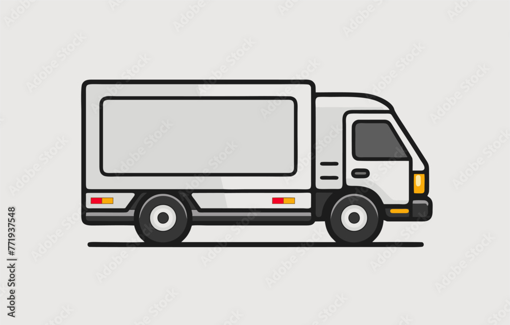 flat minimalist design of a truck