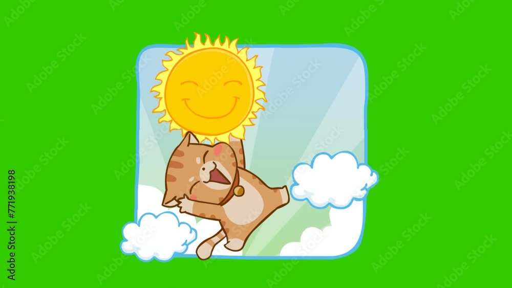 funny cat animation on green screen funny cat animation on green screen