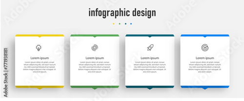 Infographic design for business concept with Can be used for info graphics, flow charts, presentations, web sites, banners, label template with icons. 4 options or steps.