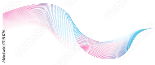 Vector wave lines flowing dynamic colorful blue red isolated on white transparent background for concept, Wave with lines created using blend Vector illustration EPS
