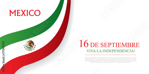 Mexican translation of the inscription: 16 th of September. Happy Independence day! Viva Mexico! photo