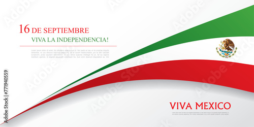 Mexican translation of the inscription: 16 th of September. Happy Independence day! Viva Mexico! photo