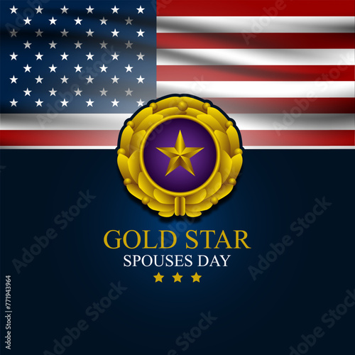 Happy Gold Star Spouses Day Background Vector Illustration © Teguh Cahyono